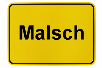 Illustration eines Ortsschildes der Gemeinde Malsch in Baden-Württemberg