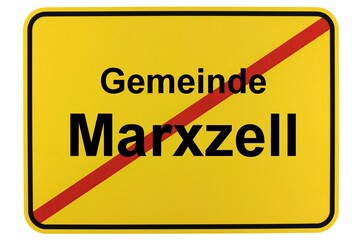 Illustration eines Ortsschildes der Gemeinde Marxzell in Baden-Württemberg