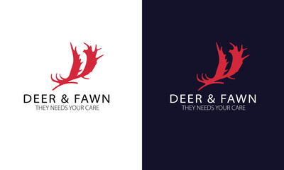 vintage deer head vector logo design