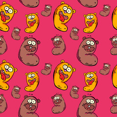 Obraz premium Cartoon Seals Repeating Pattern Clipart