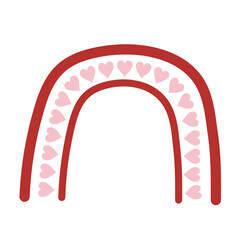  Pink rainbow with heart Valentine Day