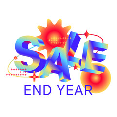 End of year sale. Sale badge banner design