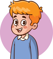 portrait of cute little children cartoon vector illustration