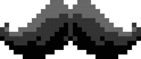 Obraz premium Moustache Pixel Art isolated on white Background. Vector illustration.