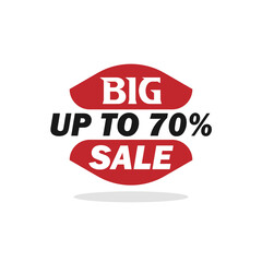 special offer promotion tag big sale discount up to 70% off theme