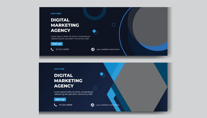 corporate Digital marketing Facebook cover page and social media and web banner template