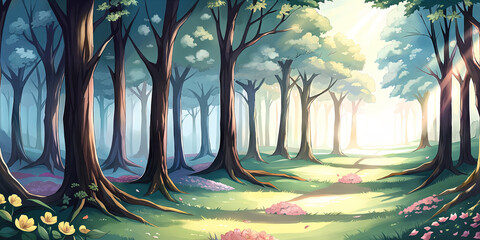 2D Visual Novel: Fantasy Nature Vol. 1 - Stylized Anime Background Environment