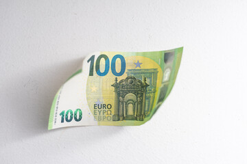 Isolated image of One hundred Euro bill in front side.