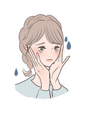 girl with headphones Girl esthetic illustration woman grandma beauty salon beauty makeup makeup beauty bear acne skin rough skin pack beautiful skin whitening