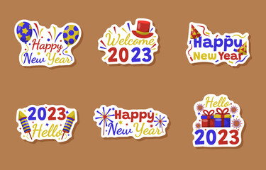 New Year 2023 Greeting Stickers Collection
