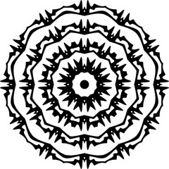 Title Mandala decorative round ornament. Can be used for greeting card, phone case print, etc. Hand drawn background, vector isolated on white.