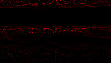 Wave of dots and weave lines. Abstract background. Network connection structure. 3d rendering.