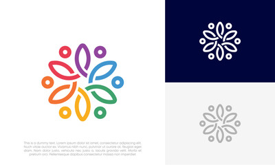 Community people, social community, human family logo abstract design vector