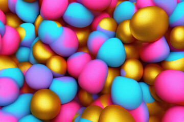 Obraz premium Golden colorful candy 3d background