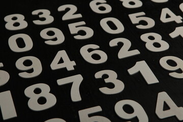 Background of numbers. from zero to nine. Numbers texture. Finance data concept. Mathematic....