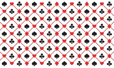 Playing card suits signs seamless pattern background for Business presentation