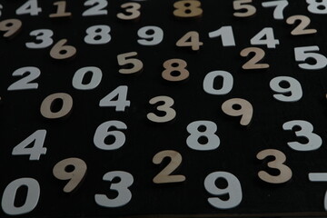 Background of numbers. from zero to nine. Numbers texture. Finance data concept. Mathematic....