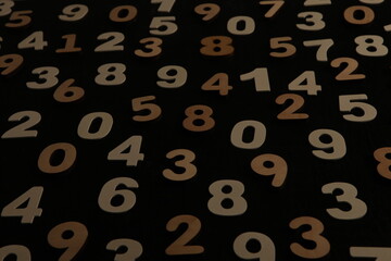 Background of numbers. from zero to nine. Numbers texture. Finance data concept. Mathematic....