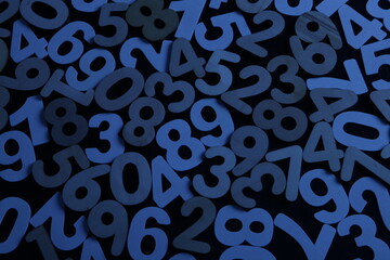 Background of numbers. from zero to nine. Numbers texture. Finance data concept. Mathematic. Seamless pattern with numbers. financial crisis concept. Business success.