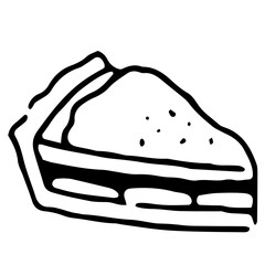 Banoffee pie cartoon vector illustration in minimal design