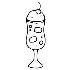 Cream soda cartoon vector illustration in minimal design