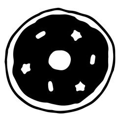 Donut cartoon vector illustration in minimal design
