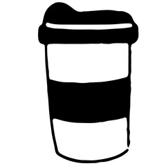 Takeaway coffee cup cartoon vector illustration in minimal design