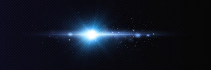 Obraz na płótnie Canvas Glow effect. Blue glowing particles, stars. Vector illustration.