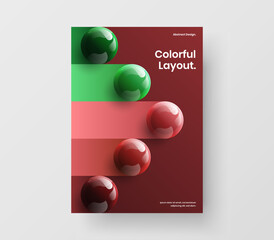 Premium company cover vector design illustration. Colorful realistic spheres poster concept.