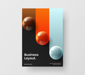 Simple realistic spheres company identity layout. Fresh corporate cover A4 design vector illustration.