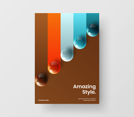 Fresh company identity vector design template. Trendy 3D balls annual report illustration.