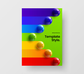 Fresh 3D balls corporate identity template. Colorful annual report A4 design vector concept.