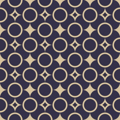 Abstract small geometric pattern. Vector geometric small circle star random pattern shape. Geometric contemporary vintage color seamless pattern background for decoration elements, wrapping.