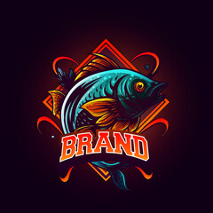 fish jumping mascot vector illustration