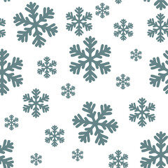set of snowflakes on white
