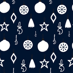 seamless pattern with christmas decorations