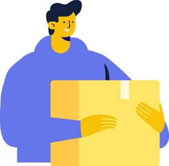 Online delivery service courier. Online shopping Flat illustration