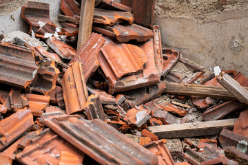 old broken building materials