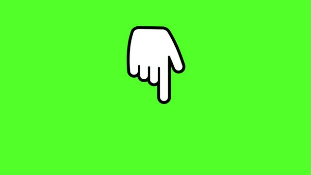 Animated illustration of a cartoon hand moving down pointing at something