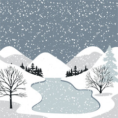 winter landscape with trees