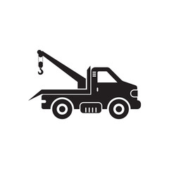 Fototapeta na wymiar Car towing truck or crane icon vector illustration symbol design.
