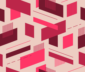 Viva Magenta Seamless Pattern Red Colored Geometric background