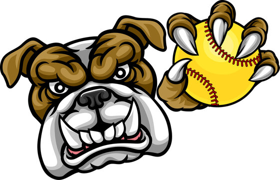 Bulldog Softball Animal Sports Team Mascot