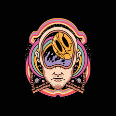 Obraz premium trippy mind illustration vector design