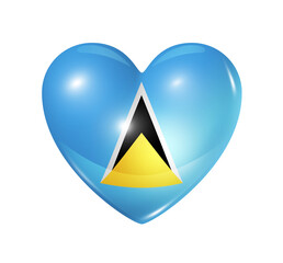 Love Saint Lucia, heart flag icon