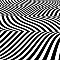Warped pattern with lines.Unusual poster Design .Vector stripes .Geometric  texture
