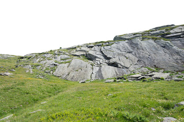 Isolated PNG cutout of a mountain in summer in the Alps on a transparent background, ideal for...