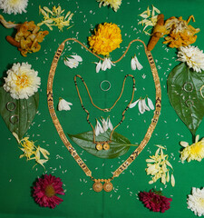 Indian marriage symbol mangalsutra or gold necklace