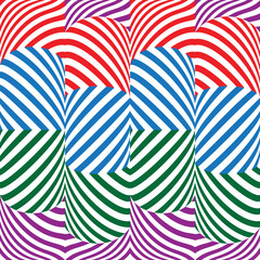 Fototapeta premium Warped pattern with lines.Unusual poster Design .Vector stripes .Geometric texture 