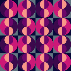Ornament of geometric round shapes.Seamless pattern.Vector illustration.